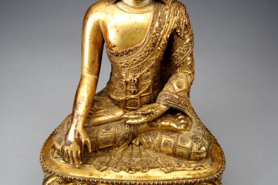 图片[5]-Bronze gilded Buddha sitting statue-China Archive